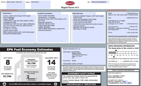Used 2010 Bugatti Veyron 16.4 Sang Noir for sale Sold at Bugatti of Greenwich in Greenwich CT 06830 22