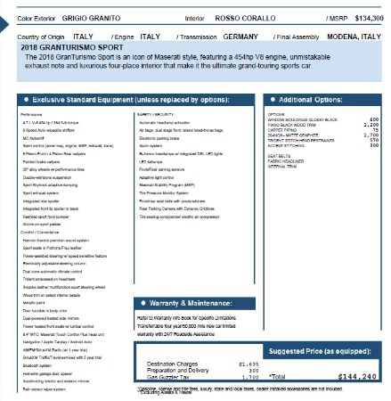 New 2018 Maserati GranTurismo Sport for sale Sold at Bugatti of Greenwich in Greenwich CT 06830 13