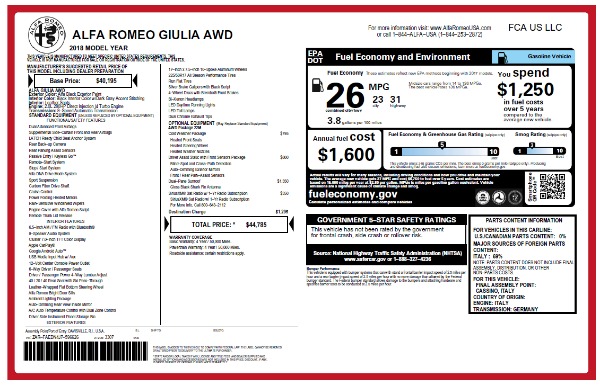 New 2018 Alfa Romeo Giulia Q4 for sale Sold at Bugatti of Greenwich in Greenwich CT 06830 22