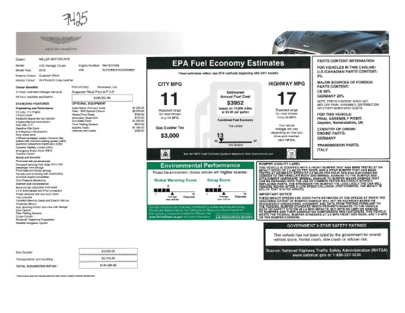 Used 2012 Aston Martin V12 Vantage Coupe for sale Sold at Bugatti of Greenwich in Greenwich CT 06830 20