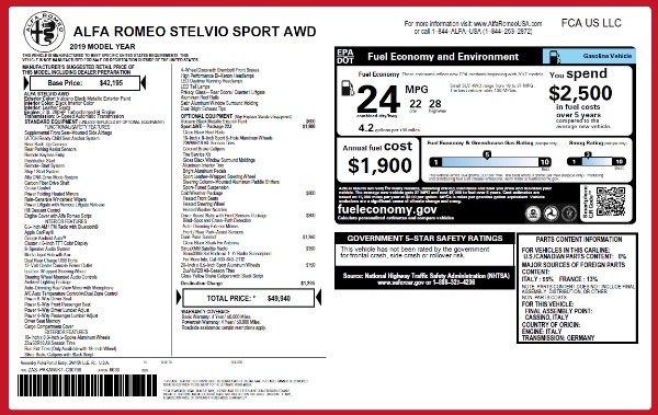 New 2019 Alfa Romeo Stelvio Q4 for sale Sold at Bugatti of Greenwich in Greenwich CT 06830 26