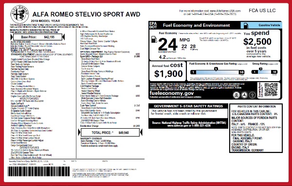 New 2019 Alfa Romeo Stelvio Sport Q4 for sale Sold at Bugatti of Greenwich in Greenwich CT 06830 27