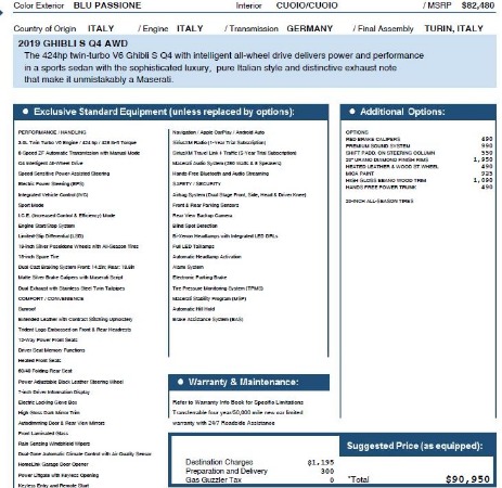 New 2019 Maserati Ghibli S Q4 for sale Sold at Bugatti of Greenwich in Greenwich CT 06830 27