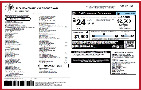 New 2019 Alfa Romeo Stelvio Ti Sport Q4 for sale Sold at Bugatti of Greenwich in Greenwich CT 06830 26