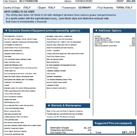 New 2019 Maserati Ghibli S Q4 for sale Sold at Bugatti of Greenwich in Greenwich CT 06830 26