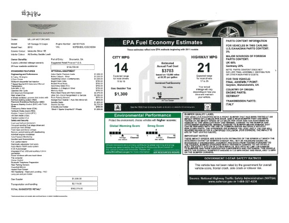 Used 2012 Aston Martin V8 Vantage S Coupe for sale Sold at Bugatti of Greenwich in Greenwich CT 06830 21