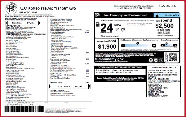 New 2019 Alfa Romeo Stelvio Ti Sport Q4 for sale Sold at Bugatti of Greenwich in Greenwich CT 06830 2