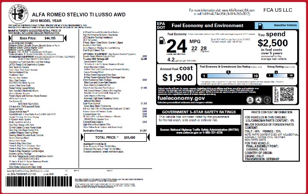 New 2019 Alfa Romeo Stelvio Ti Lusso Q4 for sale Sold at Bugatti of Greenwich in Greenwich CT 06830 2