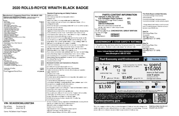 New 2020 Rolls-Royce Wraith Black Badge for sale Sold at Bugatti of Greenwich in Greenwich CT 06830 26