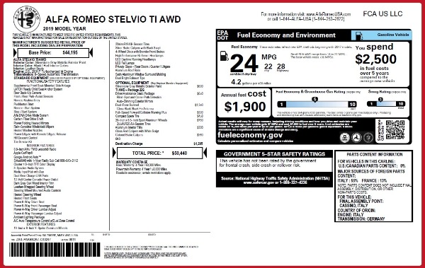 New 2019 Alfa Romeo Stelvio Ti Q4 for sale $50,440 at Bugatti of Greenwich in Greenwich CT 06830 2