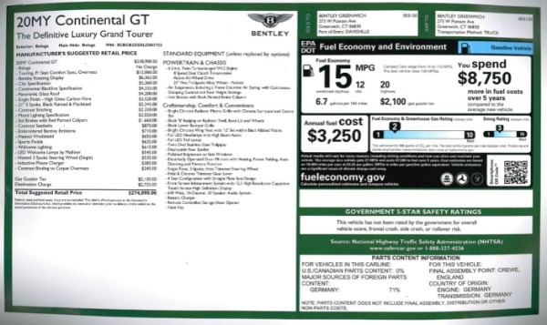 New 2020 Bentley Continental GT W12 for sale Sold at Bugatti of Greenwich in Greenwich CT 06830 27