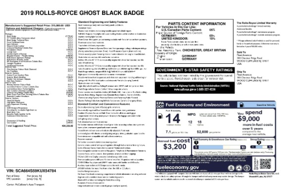 New 2019 Rolls-Royce Ghost Black Badge for sale Sold at Bugatti of Greenwich in Greenwich CT 06830 9