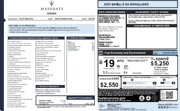 New 2020 Maserati Ghibli S Q4 GranLusso for sale Sold at Bugatti of Greenwich in Greenwich CT 06830 6