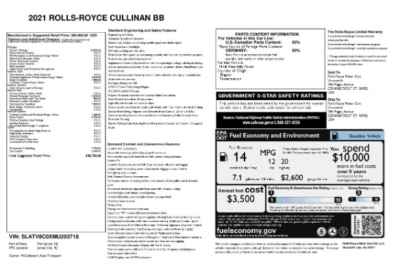 New 2021 Rolls-Royce Cullinan Black Badge for sale $439,700 at Bugatti of Greenwich in Greenwich CT 06830 11