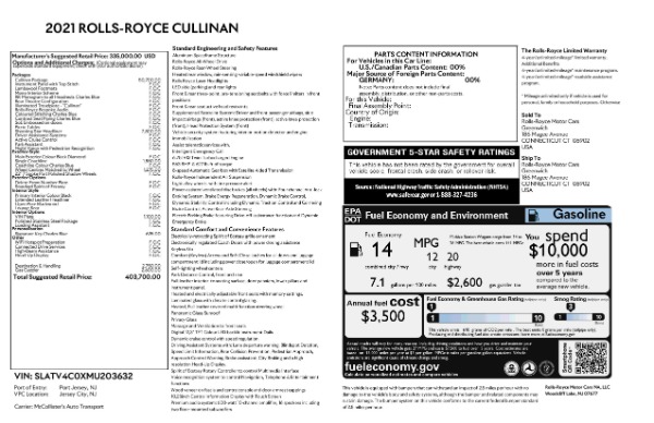 New 2021 Rolls-Royce Cullinan for sale Sold at Bugatti of Greenwich in Greenwich CT 06830 25