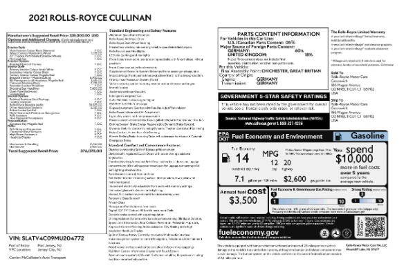  2021 Rolls-Royce Cullinan for sale Sold at Bugatti of Greenwich in Greenwich CT 06830 9