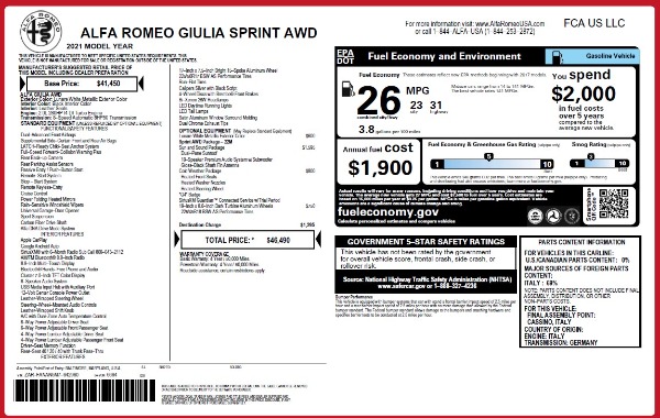 New 2021 Alfa Romeo Giulia Q4 for sale $46,490 at Bugatti of Greenwich in Greenwich CT 06830 26