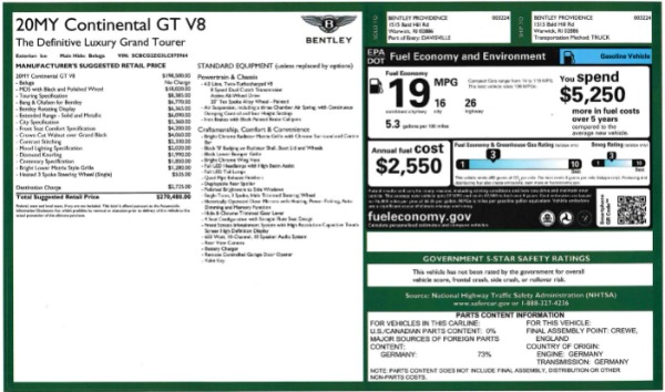 New 2020 Bentley Continental GT V8 for sale Sold at Bugatti of Greenwich in Greenwich CT 06830 28