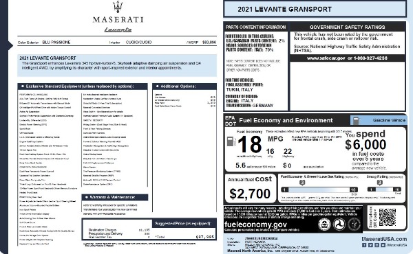 New 2021 Maserati Levante Q4 GranSport for sale Sold at Bugatti of Greenwich in Greenwich CT 06830 22