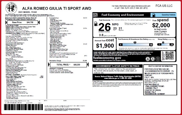 New 2021 Alfa Romeo Giulia Ti Sport Q4 for sale Sold at Bugatti of Greenwich in Greenwich CT 06830 19