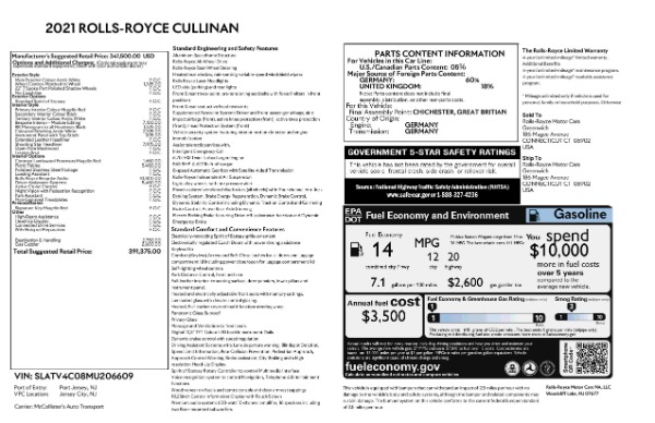 New 2021 Rolls-Royce Cullinan for sale Sold at Bugatti of Greenwich in Greenwich CT 06830 8