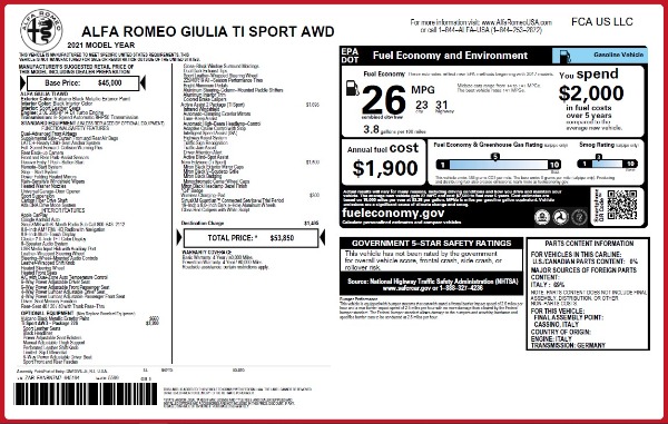 New 2021 Alfa Romeo Giulia Ti Sport Q4 for sale Sold at Bugatti of Greenwich in Greenwich CT 06830 24