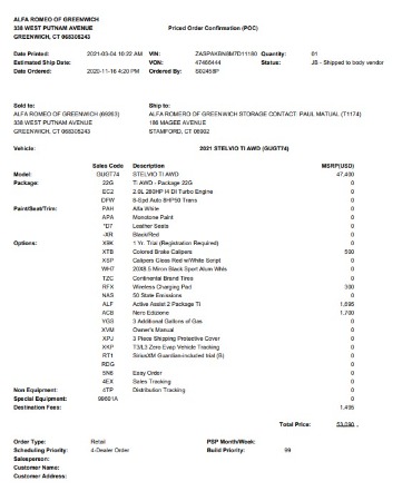 New 2021 Alfa Romeo Stelvio Ti Sport Q4 for sale Sold at Bugatti of Greenwich in Greenwich CT 06830 2