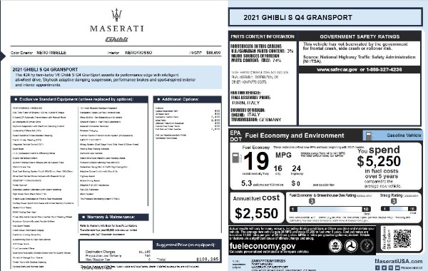 New 2021 Maserati Ghibli S Q4 GranSport for sale Sold at Bugatti of Greenwich in Greenwich CT 06830 28