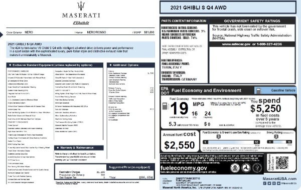 New 2021 Maserati Ghibli S Q4 for sale Sold at Bugatti of Greenwich in Greenwich CT 06830 27