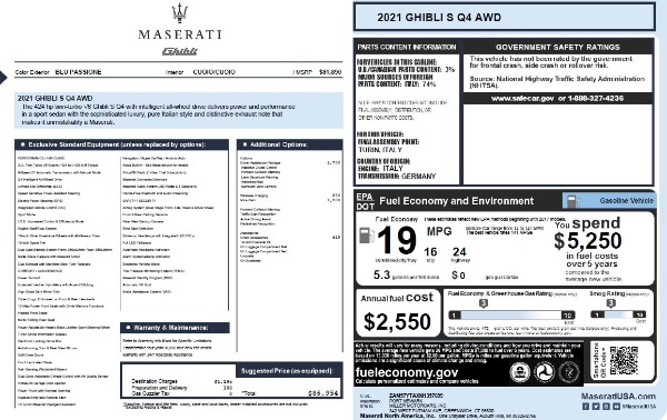 New 2021 Maserati Ghibli S Q4 for sale Sold at Bugatti of Greenwich in Greenwich CT 06830 28