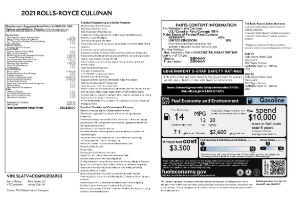 New 2021 Rolls-Royce Cullinan for sale Sold at Bugatti of Greenwich in Greenwich CT 06830 8