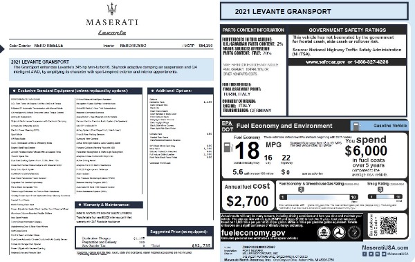 New 2021 Maserati Levante Q4 GranSport for sale Sold at Bugatti of Greenwich in Greenwich CT 06830 28