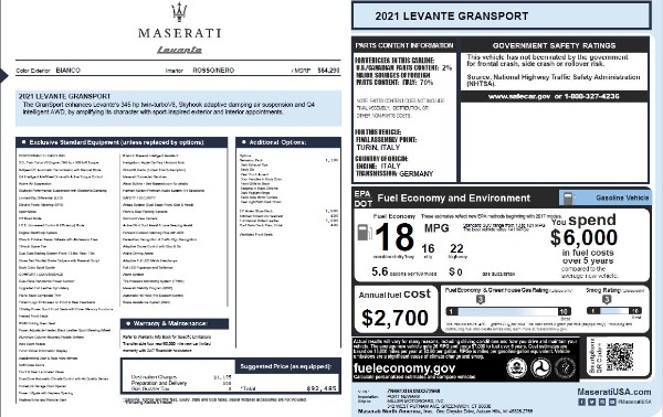 New 2021 Maserati Levante Q4 GranSport for sale Sold at Bugatti of Greenwich in Greenwich CT 06830 28