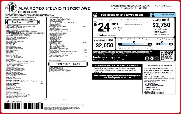 New 2021 Alfa Romeo Stelvio Ti Sport Q4 for sale Sold at Bugatti of Greenwich in Greenwich CT 06830 2