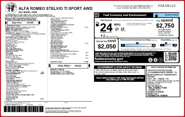 New 2021 Alfa Romeo Stelvio Ti Sport Q4 for sale Sold at Bugatti of Greenwich in Greenwich CT 06830 2