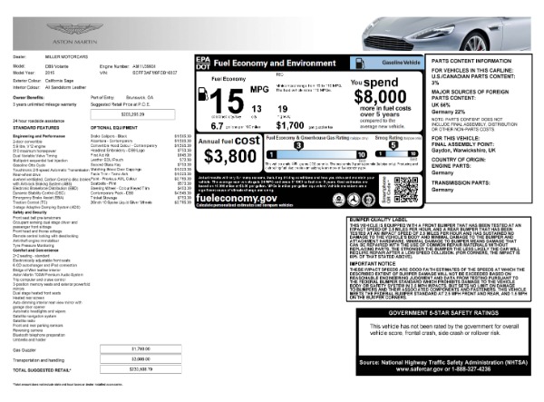 Used 2015 Aston Martin DB9 Volante for sale Sold at Bugatti of Greenwich in Greenwich CT 06830 7