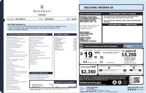 New 2022 Maserati Ghibli Modena Q4 for sale Sold at Bugatti of Greenwich in Greenwich CT 06830 19