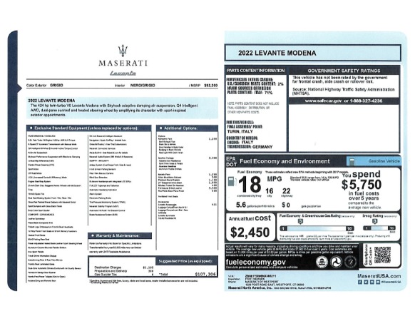 New 2022 Maserati Levante Modena for sale $88,900 at Bugatti of Greenwich in Greenwich CT 06830 22