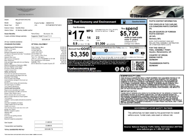 Used 2015 Aston Martin Rapide S for sale Sold at Bugatti of Greenwich in Greenwich CT 06830 17