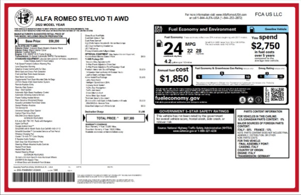 New 2022 Alfa Romeo Stelvio Ti for sale $57,300 at Bugatti of Greenwich in Greenwich CT 06830 2