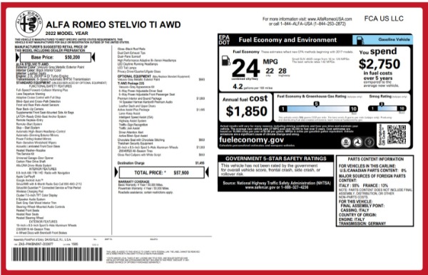 New 2022 Alfa Romeo Stelvio Ti for sale $57,900 at Bugatti of Greenwich in Greenwich CT 06830 2
