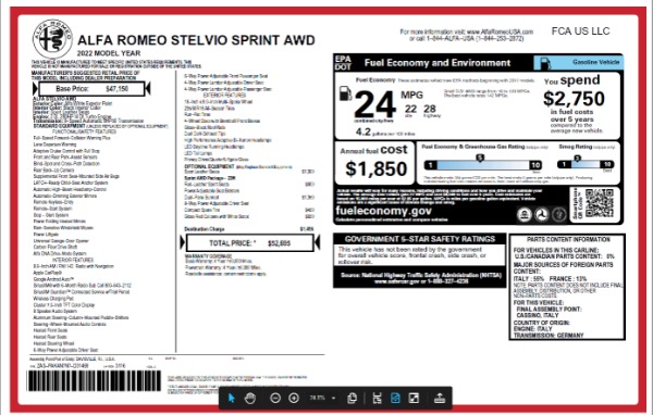 New 2022 Alfa Romeo Stelvio Sprint for sale Sold at Bugatti of Greenwich in Greenwich CT 06830 22