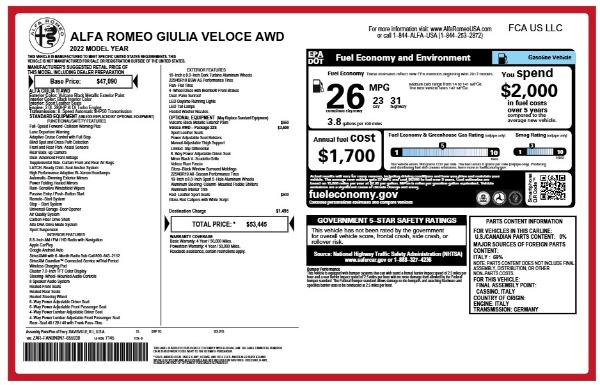 Used 2022 Alfa Romeo Giulia Veloce for sale Sold at Bugatti of Greenwich in Greenwich CT 06830 21