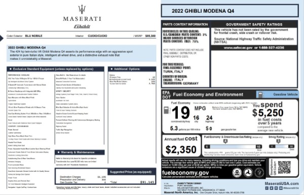 Used 2022 Maserati Ghibli Modena Q4 for sale Sold at Bugatti of Greenwich in Greenwich CT 06830 21