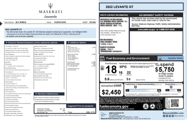 New 2022 Maserati Levante GT for sale Sold at Bugatti of Greenwich in Greenwich CT 06830 2