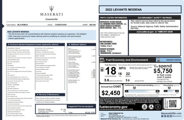 New 2022 Maserati Levante Modena for sale Call for price at Bugatti of Greenwich in Greenwich CT 06830 28