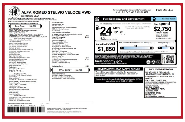 Used 2022 Alfa Romeo Stelvio Veloce for sale $32,900 at Bugatti of Greenwich in Greenwich CT 06830 25