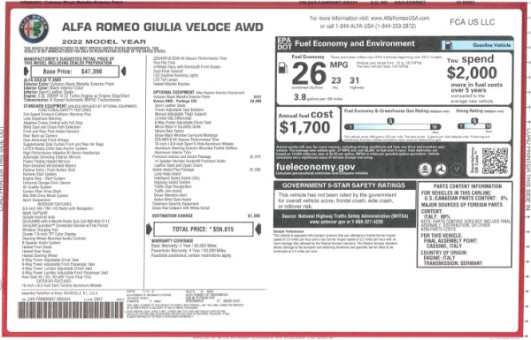 New 2022 Alfa Romeo Giulia Veloce for sale Sold at Bugatti of Greenwich in Greenwich CT 06830 25