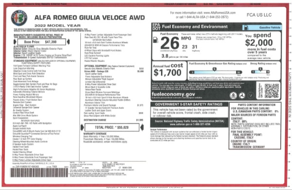 New 2022 Alfa Romeo Giulia Veloce for sale Call for price at Bugatti of Greenwich in Greenwich CT 06830 2