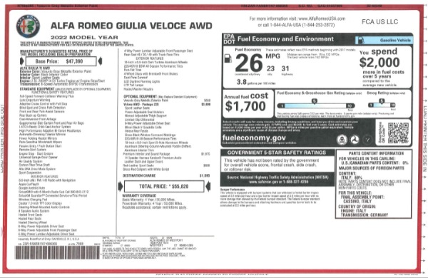 New 2022 Alfa Romeo Giulia Veloce for sale Sold at Bugatti of Greenwich in Greenwich CT 06830 2